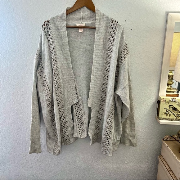 Sundance Light Grey Open Front Knit Cardigan Size XL - Picture 6 of 16